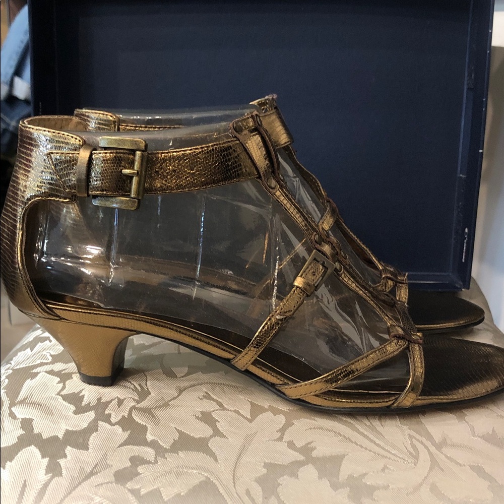 Nine West Metallic Gold Strappy Sandals